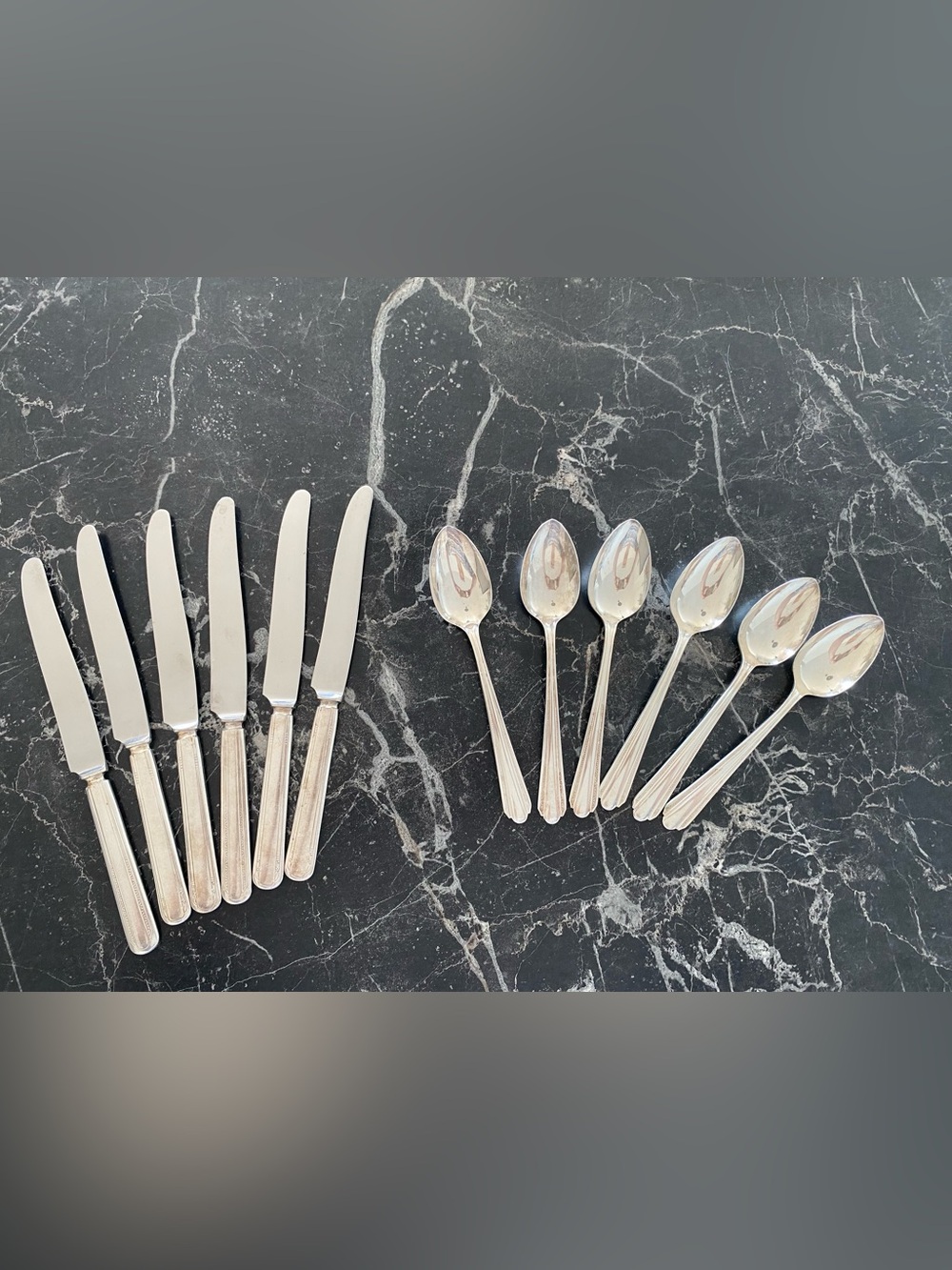 Vintage Wm. A. Rogers A1 Plus Silverplate Flatware - 12 Pc Knife & Spoon Set